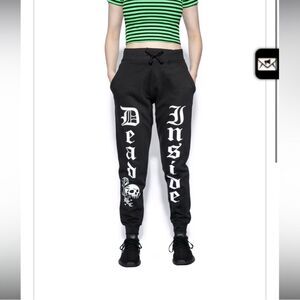 Blackcraft Unisex Dead Inside Black and White Joggers Size Med VGUC